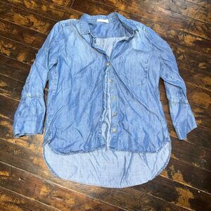 Bella Dahl denim minimalist luxe button down western style shirt